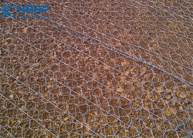 Prova tecida torcida durável resistente da água de Gabion da rede de arame revestida do PVC