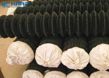 Elo de corrente tecido revestido PVC verde da rede de arame